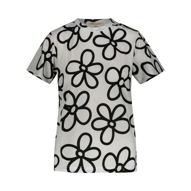 Koszulka z kwiecistym nadrukiem - Nowoczesny Styl Comme des Garçons