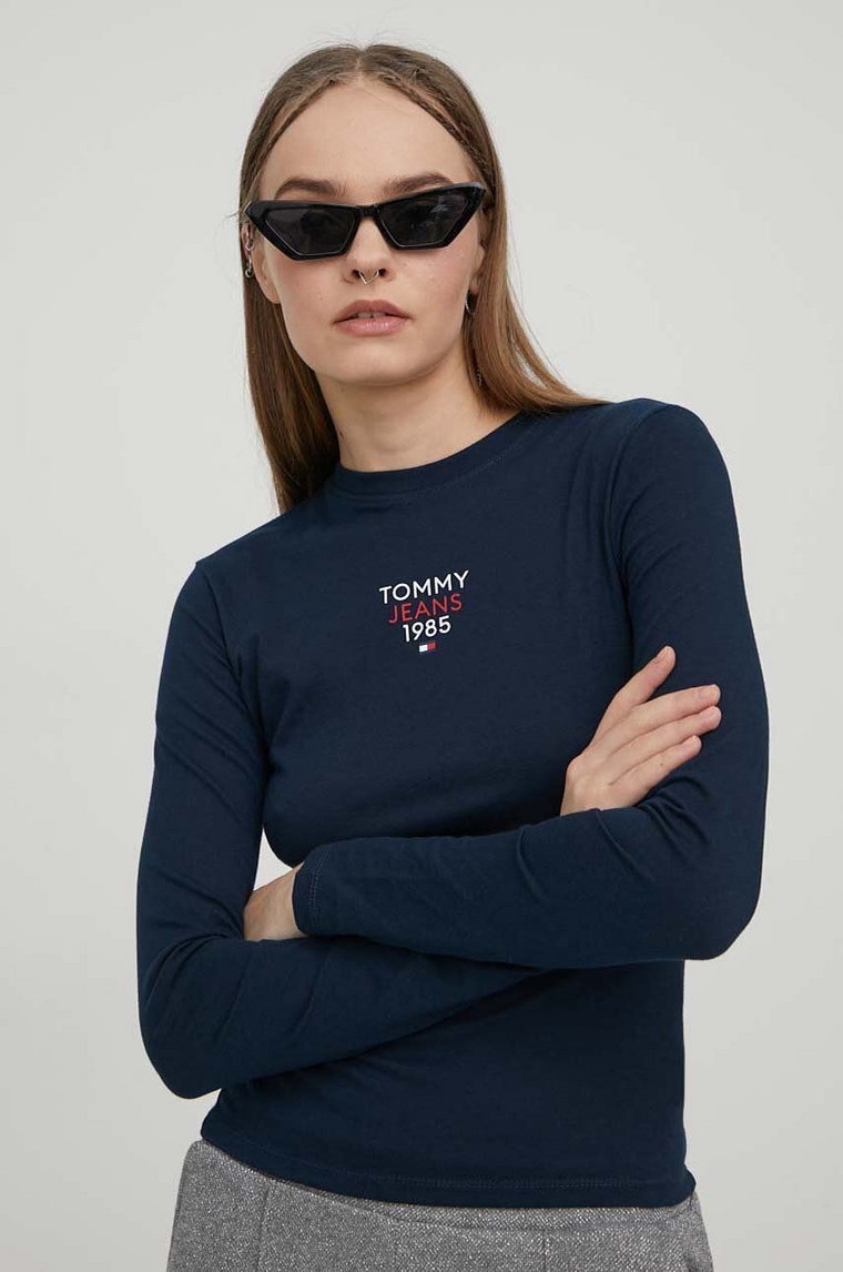 Tommy Jeans longsleeve damski kolor granatowy DW0DW17358