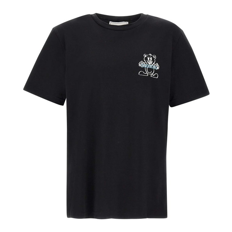 Czarna Męska Koszulka z Nadrukiem Logo Iceberg