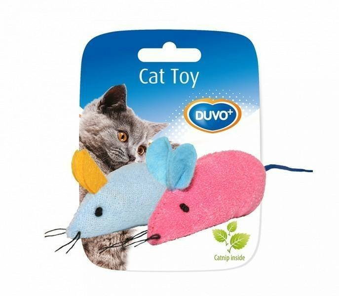 Duvo+ Zabawka dla kota 2x Kolorowa Myszka 6x5x3cm