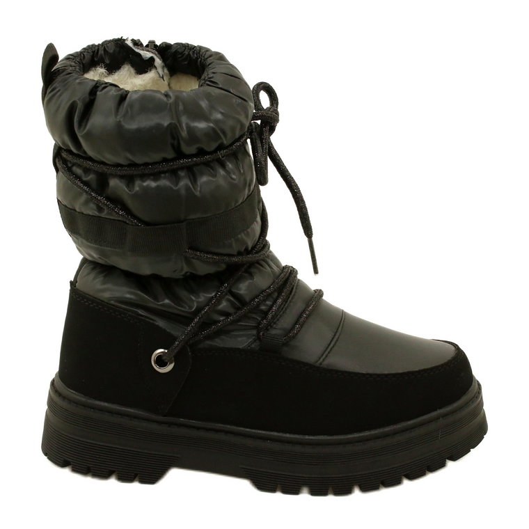 WaterProof Śniegowce Dla Dzieci Miss Evento 23Dz23-6585 Black czarne