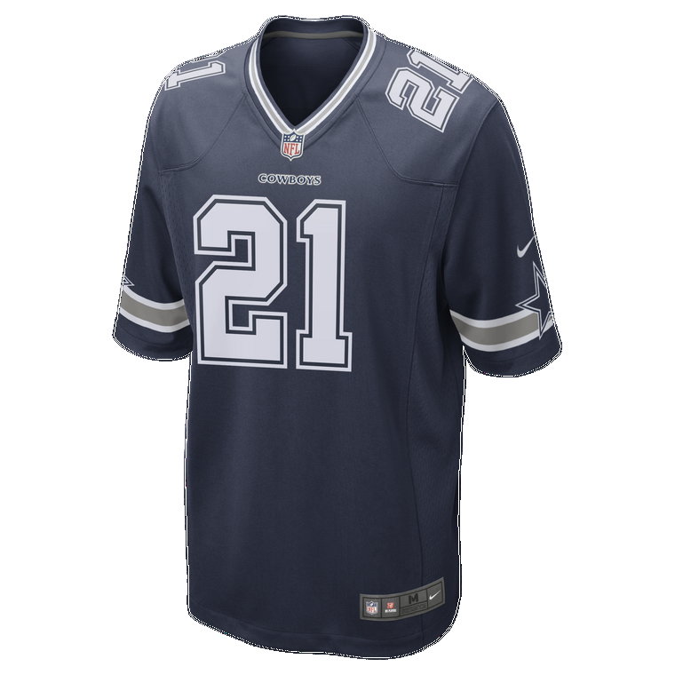 Męska koszulka meczowa do futbolu amerykańskiego NFL Dallas Cowboys (Ezekiel Elliott) - Niebieski