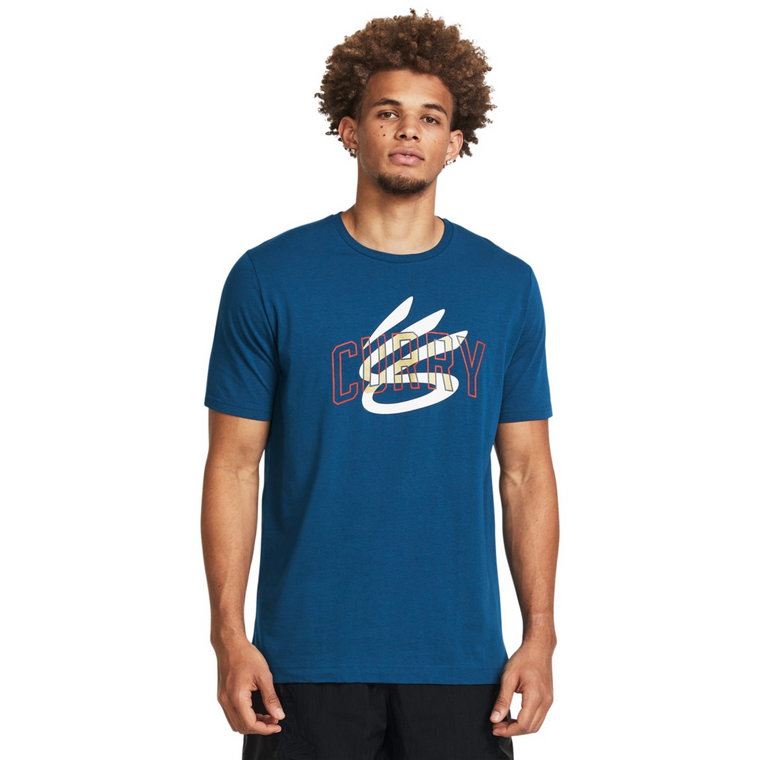 Męska koszulka do koszykówki Under Armour Curry Champ Mindset Tee - niebieska