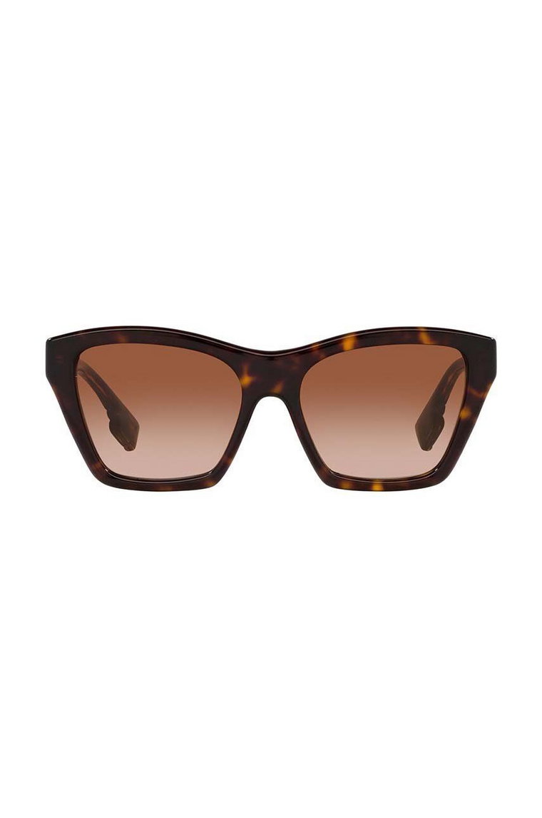 Burberry okulary przeciwsłoneczne ARDEN damskie kolor brązowy 0BE4391