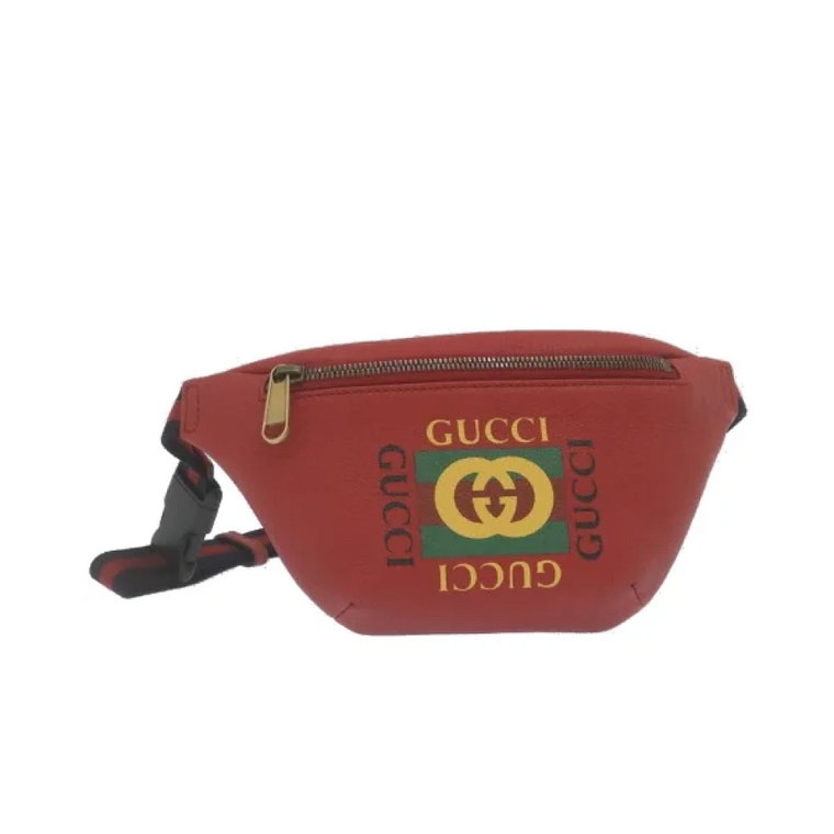 Używana Czerwona Skórzana Torba na Ramię Gucci Gucci Vintage