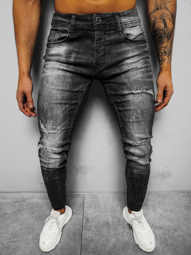 Spodnie jeansowe męskie czarne OZONEE NB/MP0002N