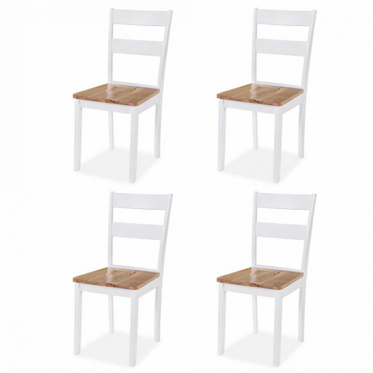 Krzesła do jadalni, 4 szt., drewno kauczukowca, białe kod: V-245369