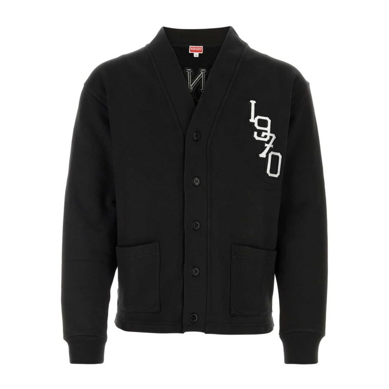 Modna czarna bluza z rozciągliwego bawełnianego materiału Kenzo