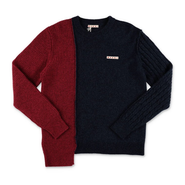 Modny sweter dla chłopców z blokami kolorów Marni
