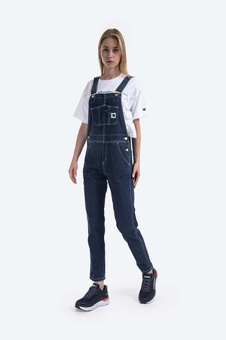 Carhartt WIP ogrodniczki jeansowe W Bib Overall kolor granatowy I028638.-BLUE.STONE