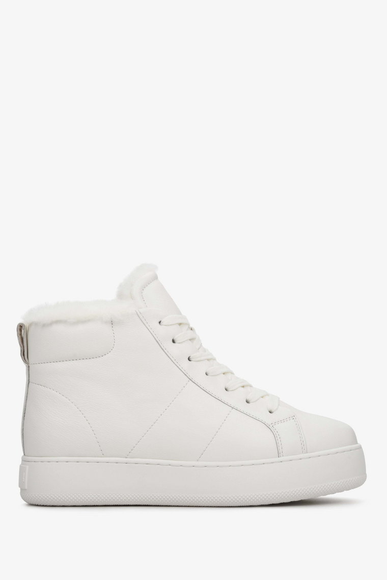 Białe wysokie sneakersy damskie na zimę z ociepleniem Estro ER00112251
