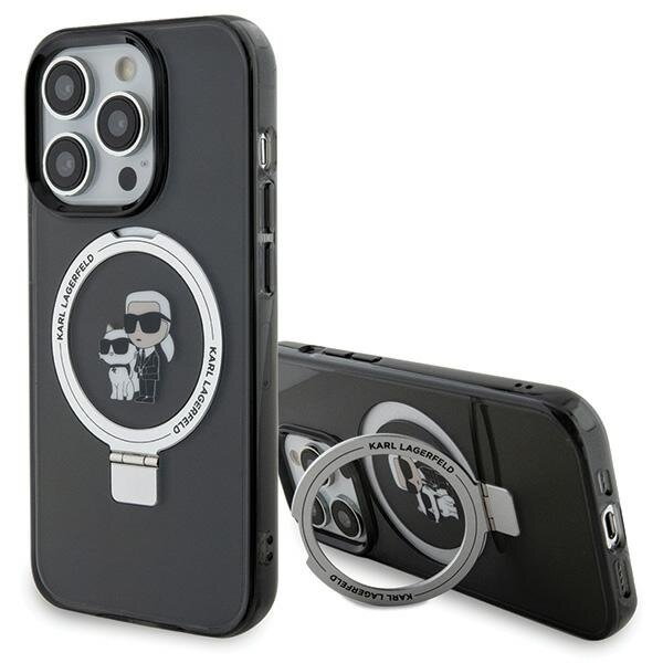 Karl Lagerfeld KLHMP15LHMRSKCK iPhone 15 Pro 6.1" czarny/black hardcase Ring Stand Karl&Choupettte MagSafe