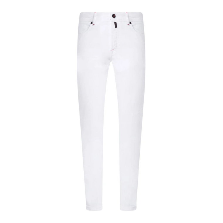 Białe wąskie jeansy Five Pocket w Kurabo Denim Kiton