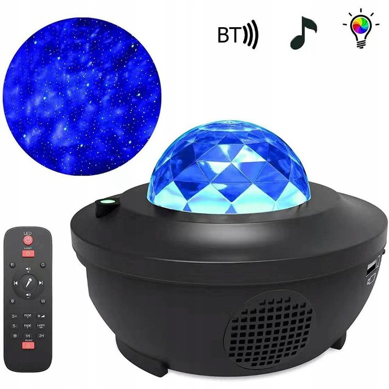 Projektor gwiazd STAR z  głośnikiem LED RGB