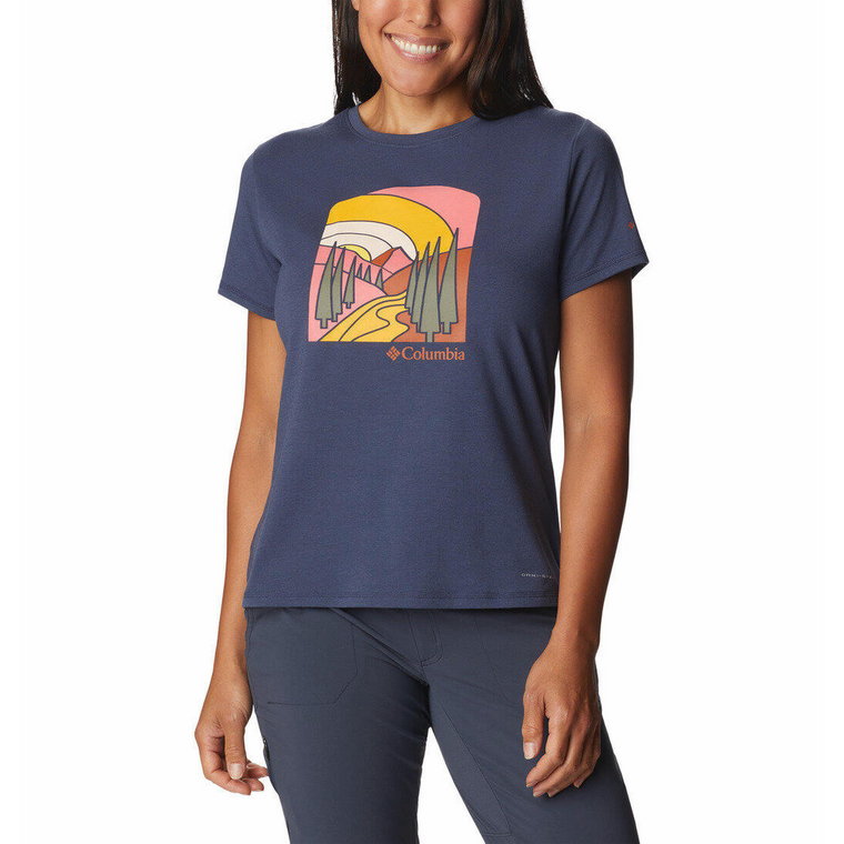 Koszulka turystyczna damska Columbia Sun Trek Graphic Tee II-Nocturnal