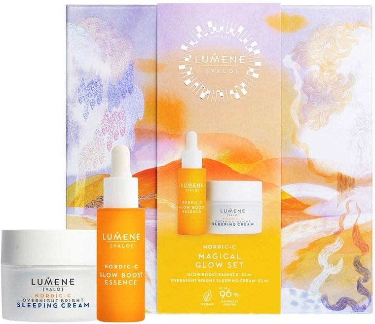 Zestaw do pielęgnacji twarzy Lumene Valo Nordic-C Magical Glow Set Serum do twarzy 30 ml + Krem do twarzy na noc 50 ml (6412600835458). Zestawy do pielęgnacji twarzy