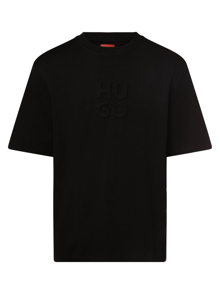 HUGO - T-shirt męski  Dleek, czarny