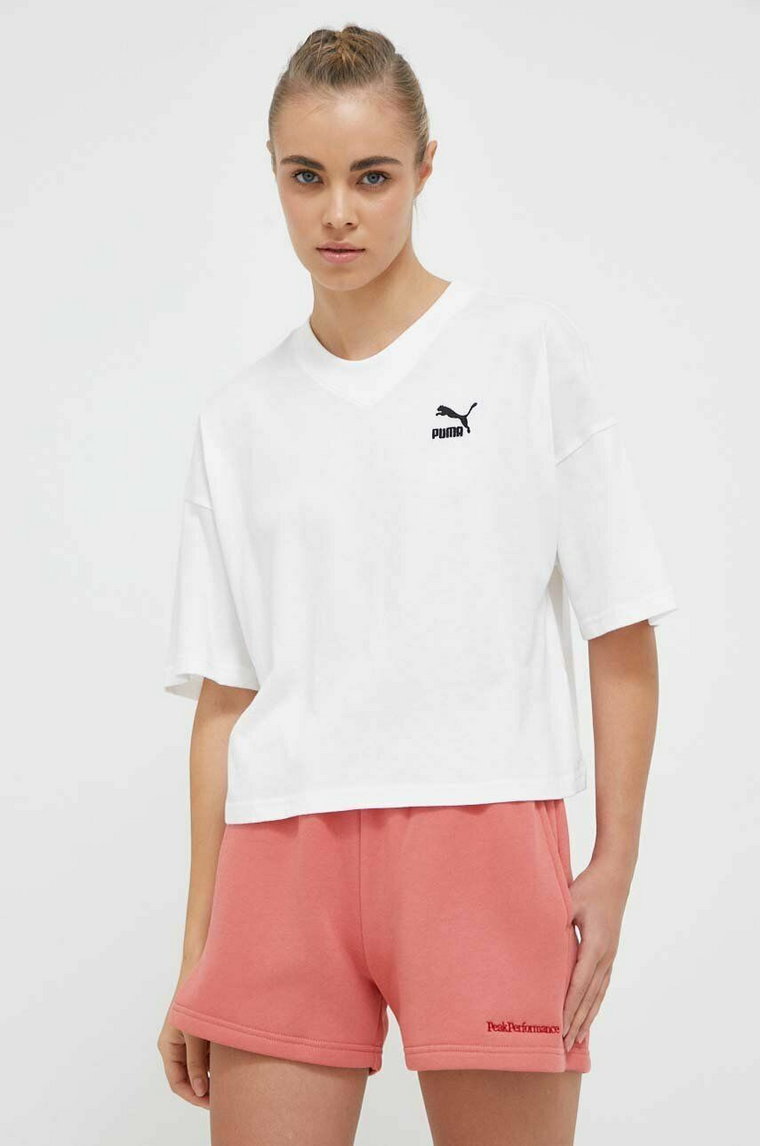 Puma t-shirt bawełniany kolor biały 538052-01