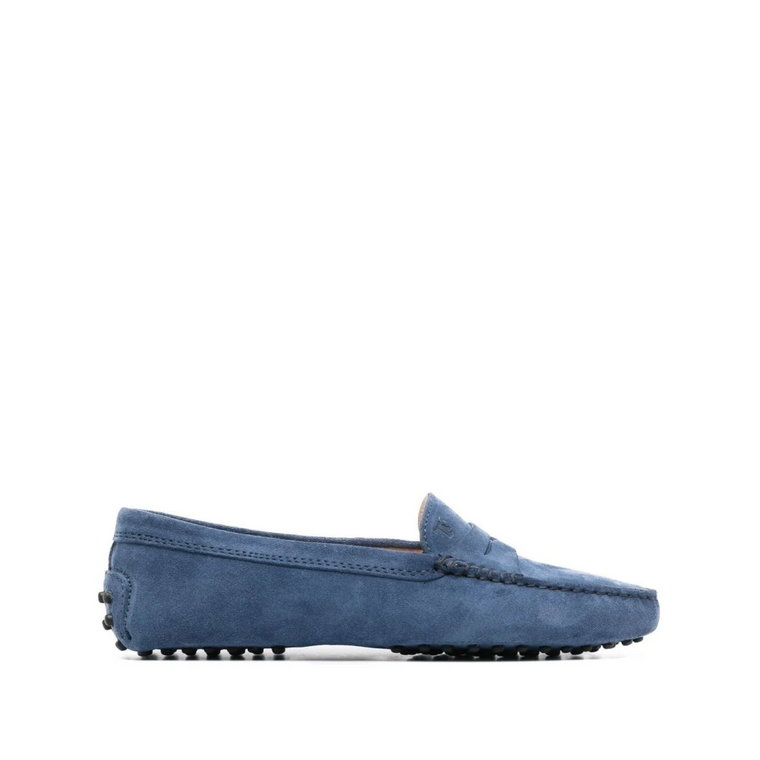 Niebieskie płaskie buty z detalami Gommini Tod's