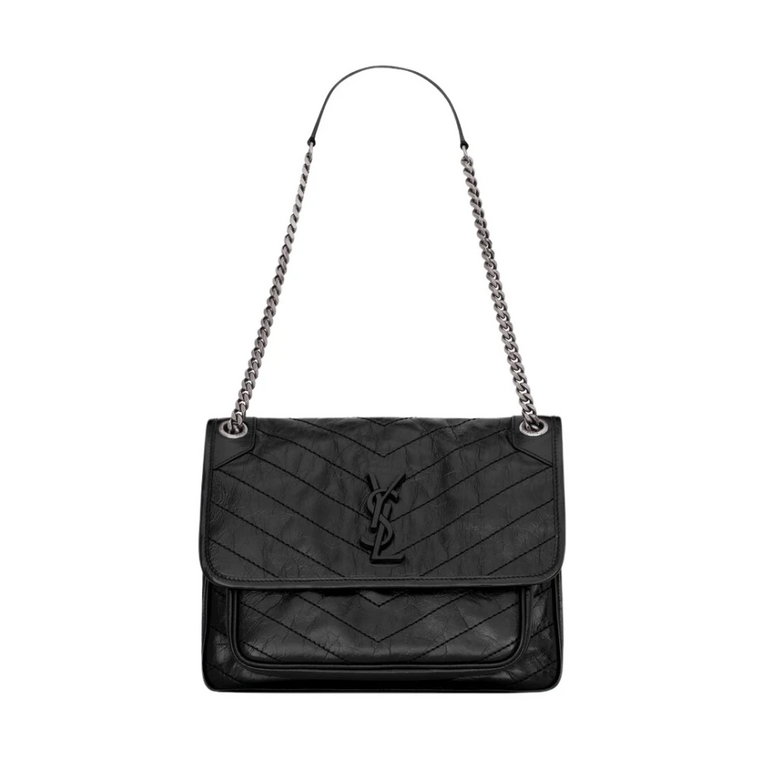 Niki Medium Czarna Wintage Skórzana Torba Saint Laurent