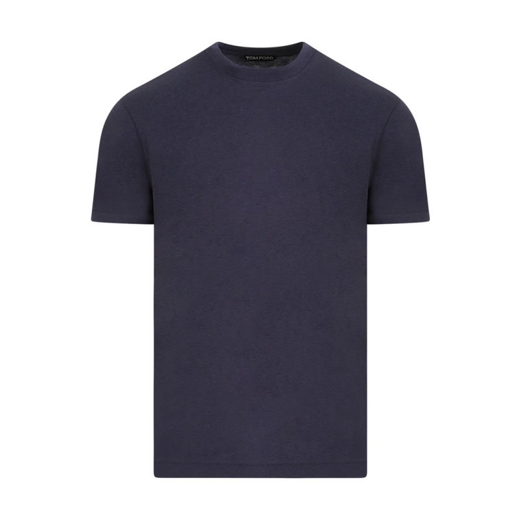 Niebieski T-shirt Crew Neck Regular Fit Tom Ford