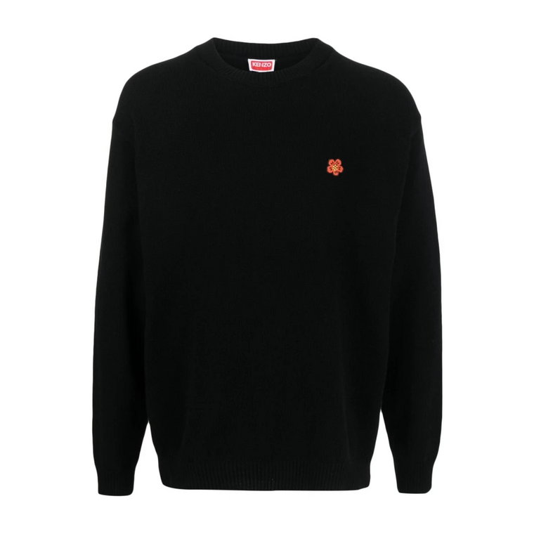 Czarny wełniany sweter z wzorem Boke Flower Kenzo