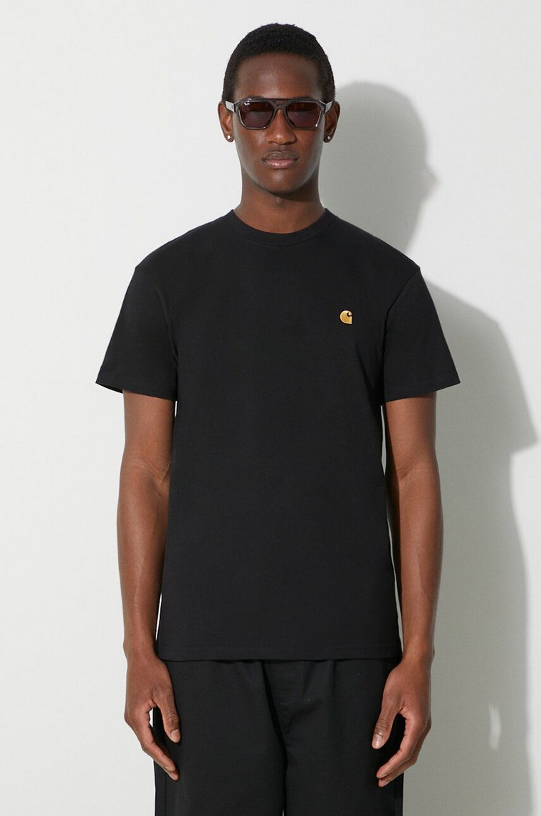 Carhartt WIP t-shirt bawełniany S/S Chase T-Shirt męski kolor czarny gładki I026391.00FXX