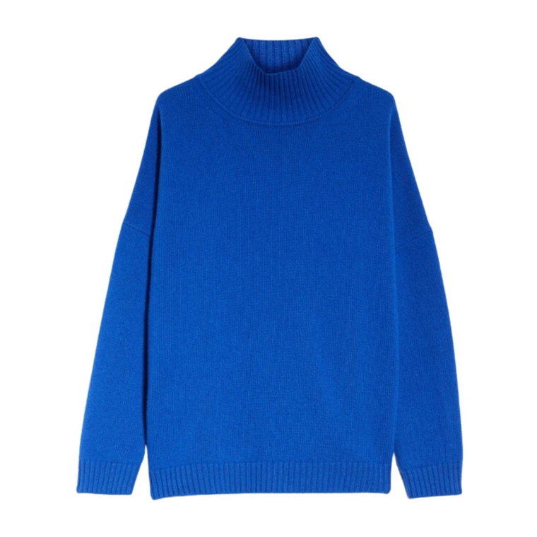 Niebieski Sweter z Wysokim Kołnierzem Max Mara