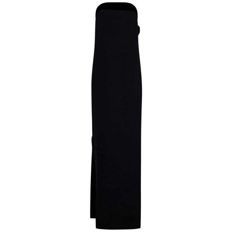 Czarna jedwabna sukienka z gorsetem Tom Ford