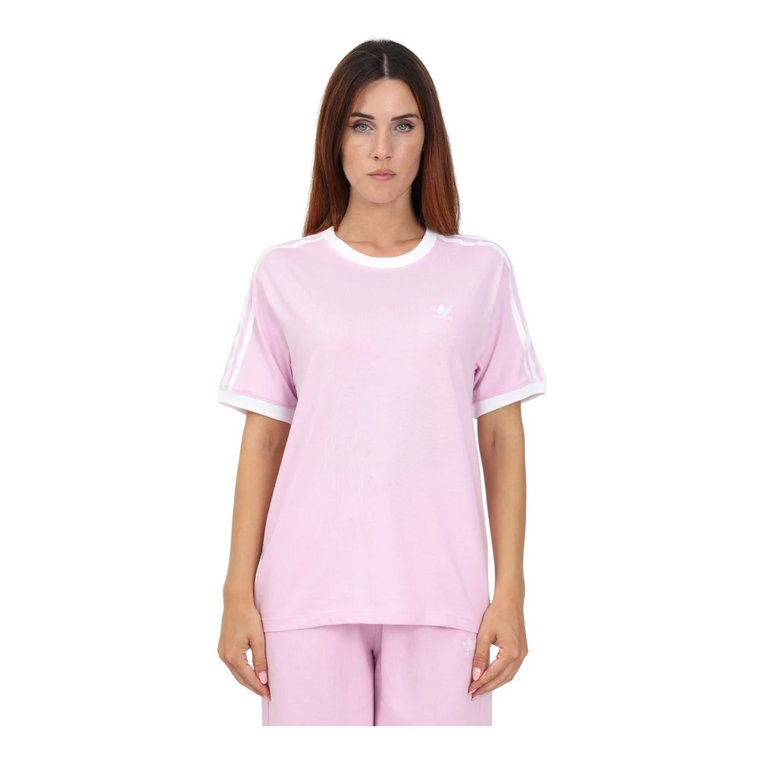 Różowa sportowa koszulka damska, regularny krój, jesień-zima Ik4048 Adidas Originals