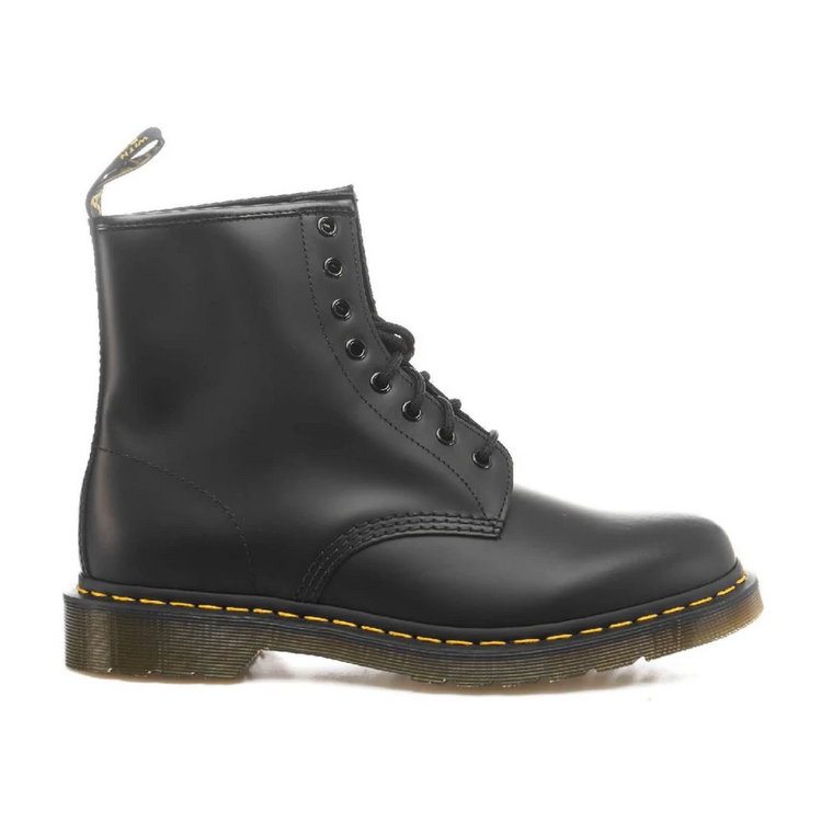 Czarne Skórzane Botki dla Mężczyzn Dr. Martens