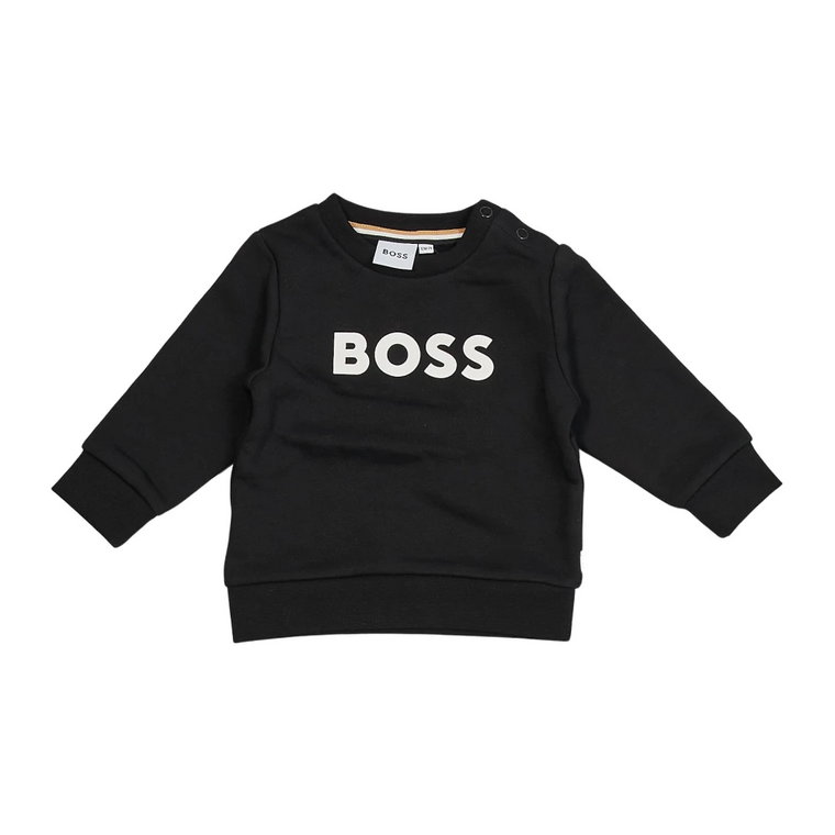 Czarne Swetry dla Dzieci Hugo Boss