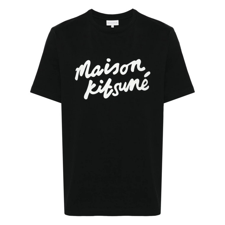 Komfortowa koszulka z nadrukiem odręcznym Maison Kitsuné