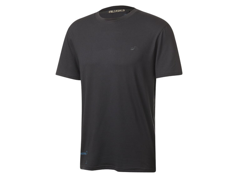 CRIVIT T-shirt funkcyjny męski, szybkoschnący i odprowadzający wilgoć (S (44/46), Czarny)