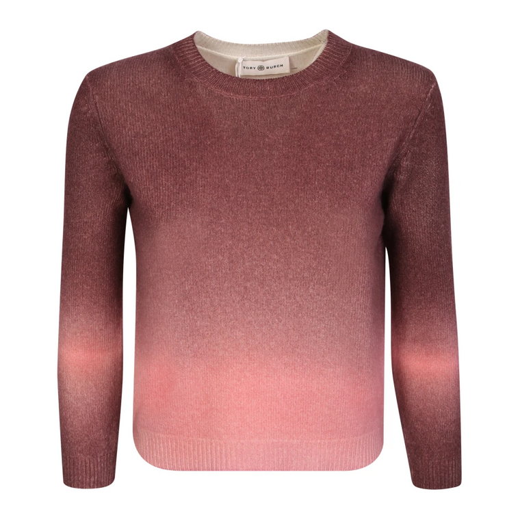Różowy Sweter z Efektem Ombré dla Kobiet Tory Burch