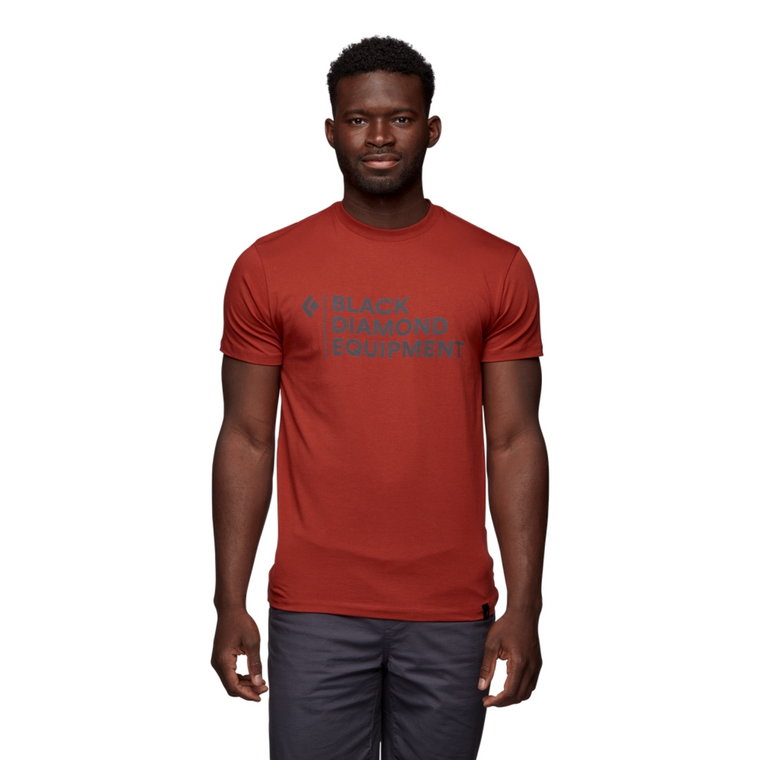 Męski T-shirt Black Diamond STACKED LOGO T-SHIRT red rock - M