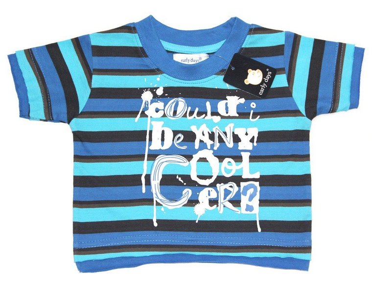 Kolorowy t-shirt w paski 6-12 m