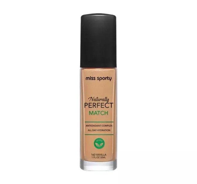 Miss Sporty Naturally Perfect Match wegański podkład nawilżający 160 Vanilla 30ml