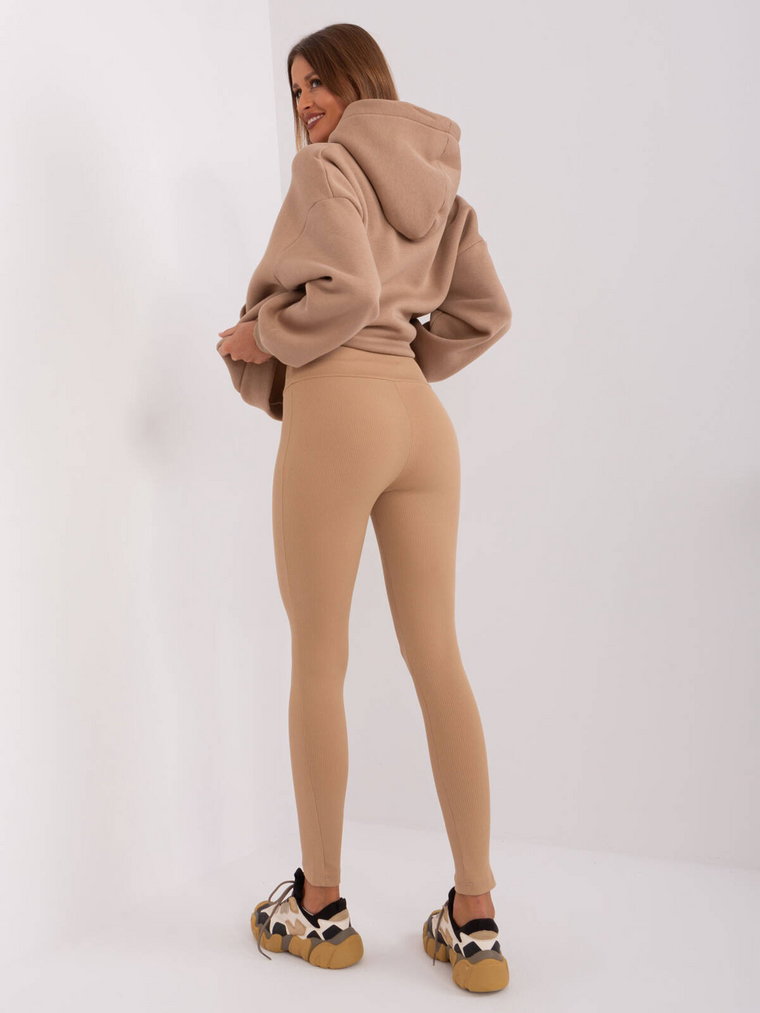 Leginsy legginsy camelowy casual nogawka zwężana