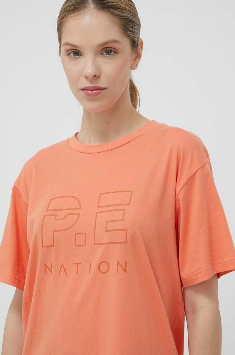 P.E Nation t-shirt bawełniany kolor pomarańczowy