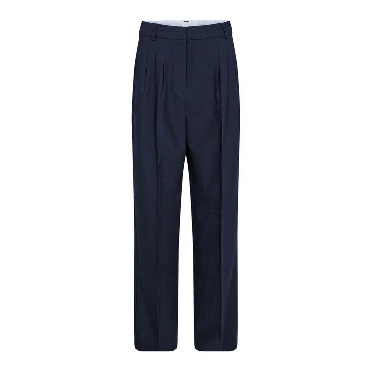 Stylowe Spodnie Volacc Long Pleat Navy Co'Couture