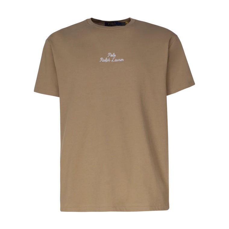 Haftowane bawełniane T-shirt w kolorze Khaki Polo Ralph Lauren