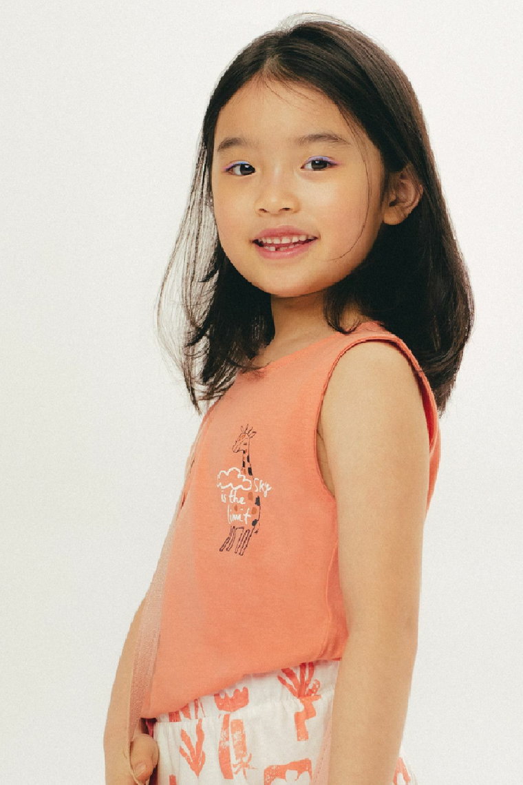 Bawełniany bluzka na ramiączka dla dziewczynki