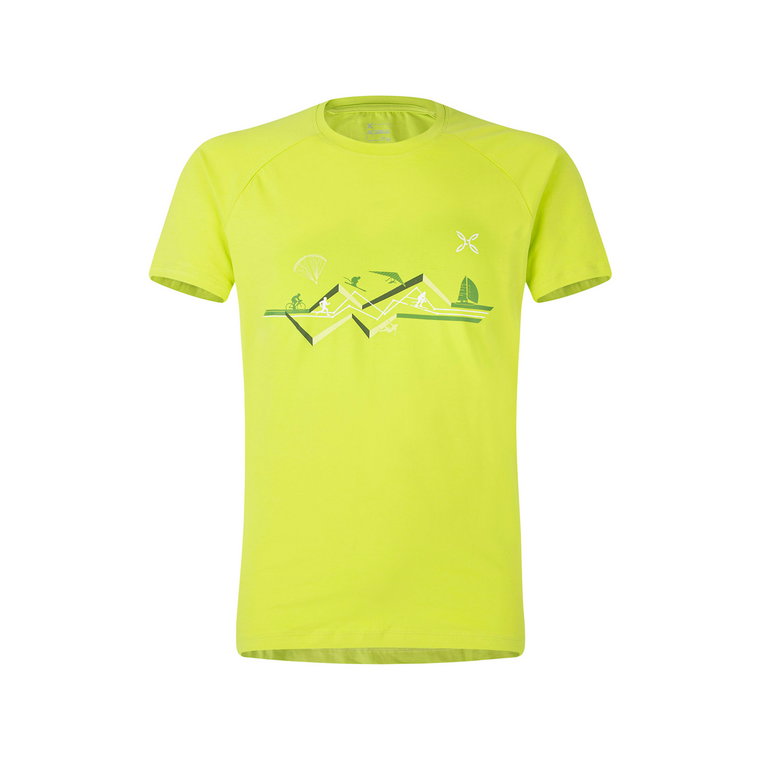 Męska koszulka wspinaczkowa Montura Sporty 2 T-Shirt verde lime/bianco - M