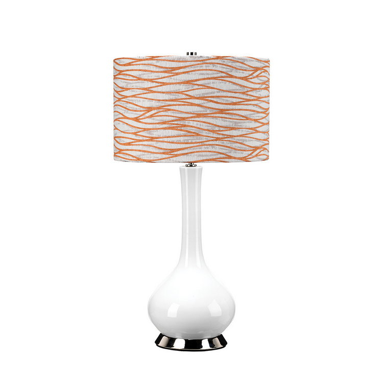 Lampa stołowa ceramiczna pomarańczowa biała 69 cm Milo E27 60W Elstead