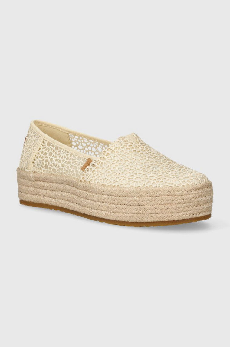 Toms espadryle Valencia kolor beżowy na platformie 10020691