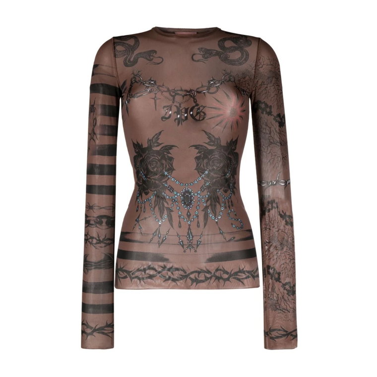 Trompe l'oeil Tattoo Print Top Jean Paul Gaultier