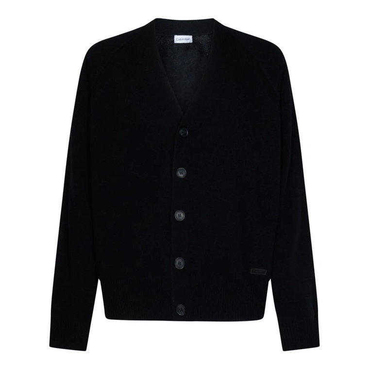 Czarny Sweter z Dekoltem w Szpic dla Mężczyzn Calvin Klein