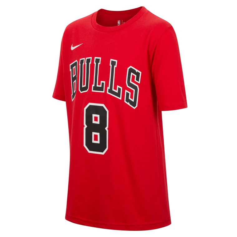 T-shirt dla dużych dzieci (chłopców) Nike NBA Zach LaVine Chicago Bulls - Czerwony