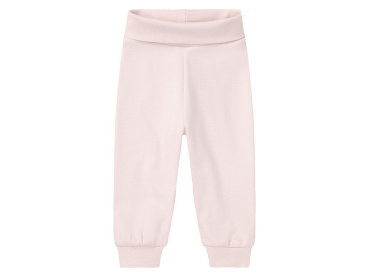 lupilu Spodnie dresowe niemowlęce z bawełną, 2 pary   (50/56, Wzorzysty/różowy)